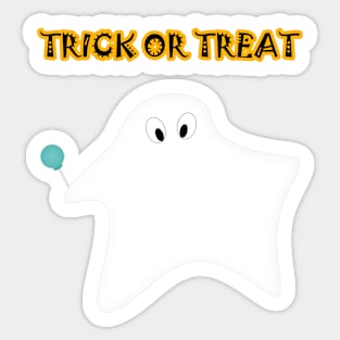 Trick or treat - Halloween, ghost, candy, lollipop. Sticker